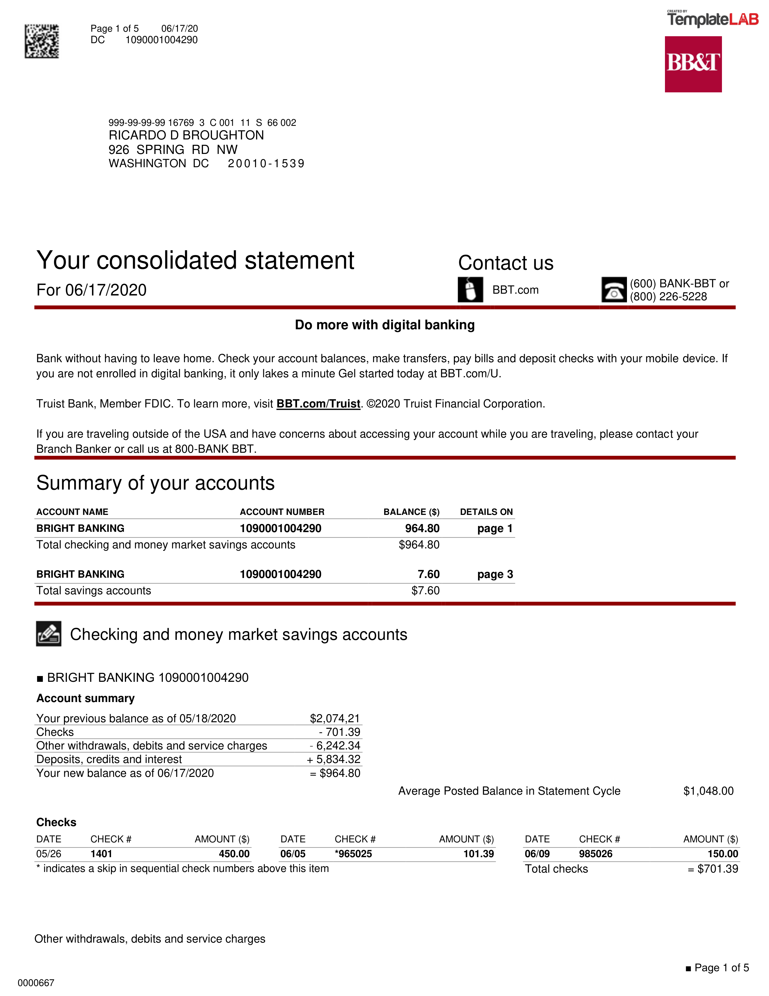 Bank Statement 1