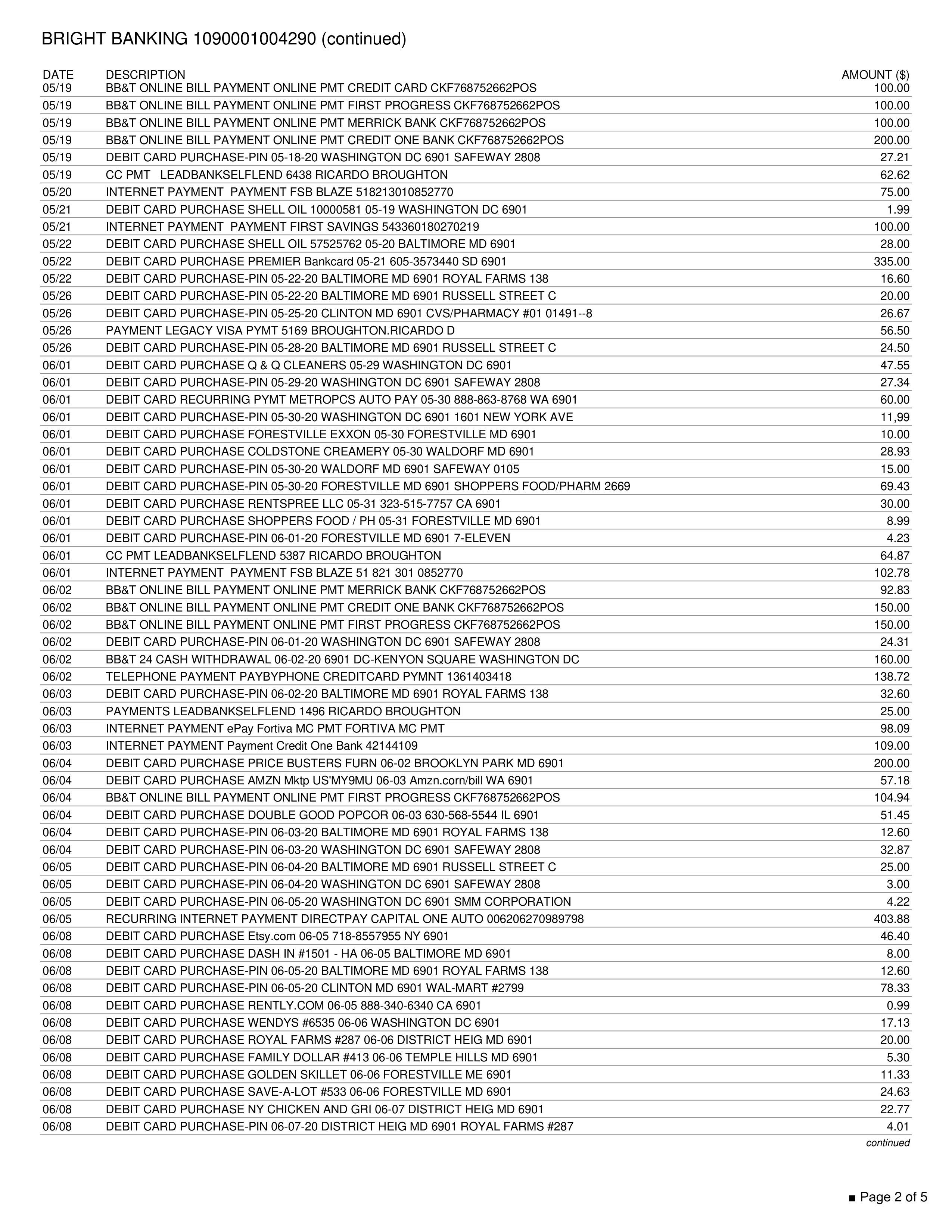 Bank Statement 2