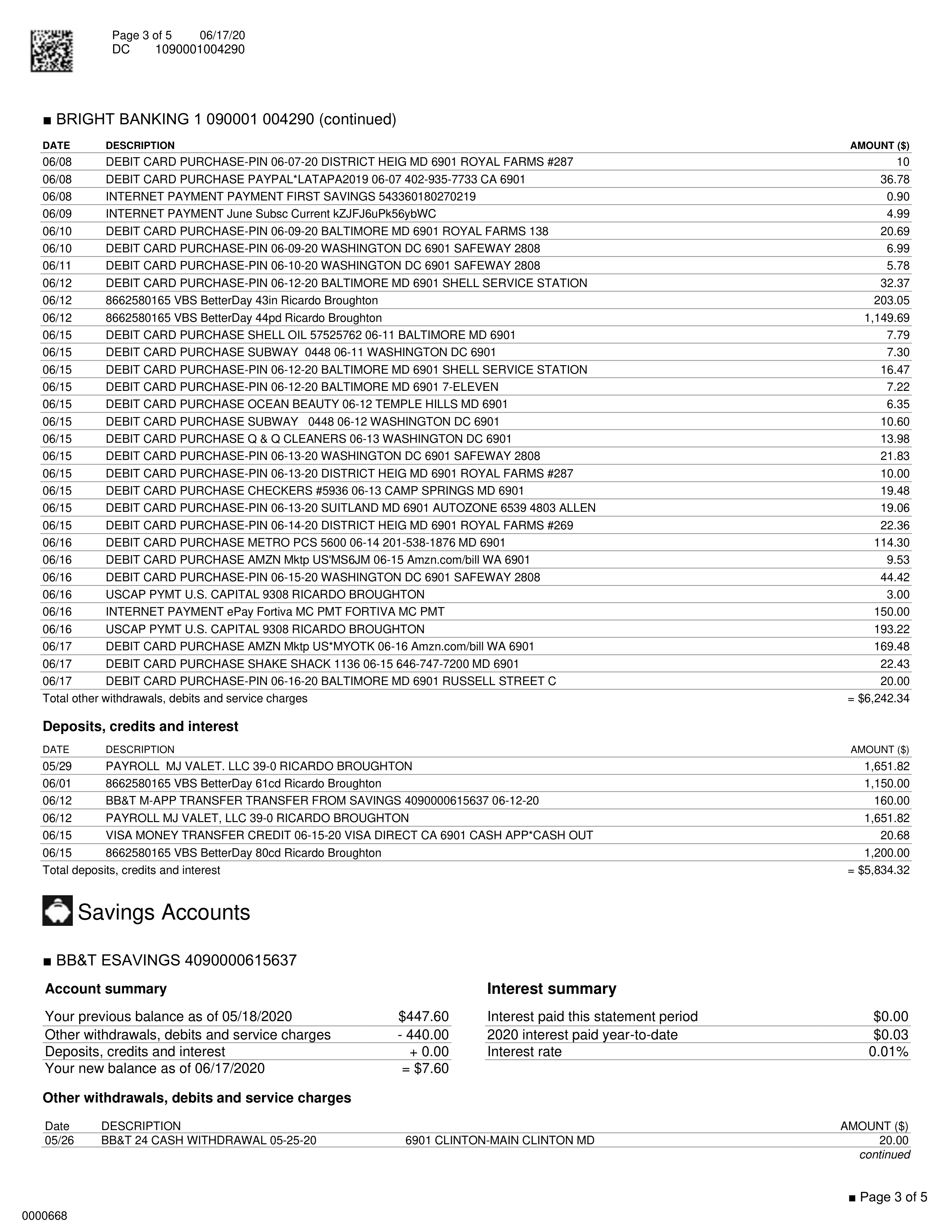 Bank Statement 3